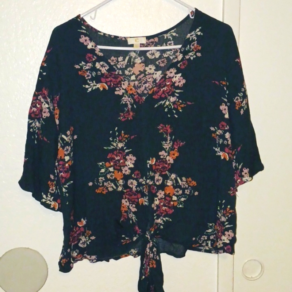 Charming Charlie Floral Print Blouse,  Large
